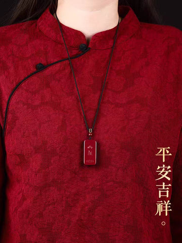 Cinnabar pendant, female cinnabar prajnaparamita sutra, heart sutra