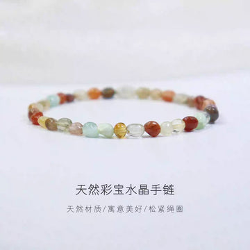 Natural authentic shaped gemstone, amethyst, crystal, jade bracelet