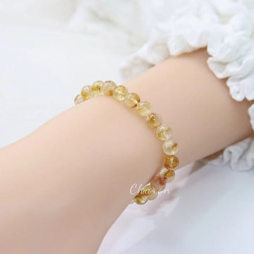 6MM Natural Yellow Tower Crystal Bracelet