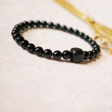 Black Stone Natural Obsidian Bracelet Women's Korean Edition