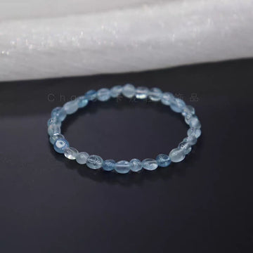 Natural Shape Sea Blue Treasure Original Stone Mineral Bracelet