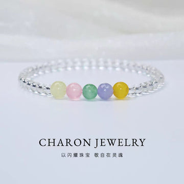 Charon Natural White Crystal Bracelet for Women