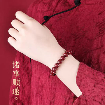Collection grade cinnabar bracelet for men, authentic purple gold sand bracelet