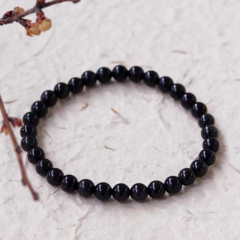 Rainbow Eye Obsidian Bracelet, Men's Natural Obsidian Bracelet, Women's Singles Circle Jewelry, niche design