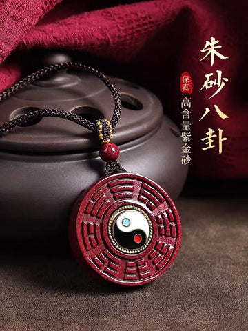 Authentic Zhu Sha Official Flagship Store Tai Chi Bagua Purple Gold Sand Pendant