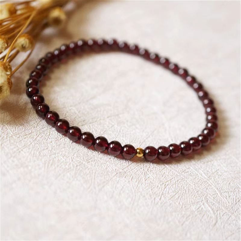 Real Garnet Red Garnet Bracelet for Best Friend's Birthday Gift for Girls