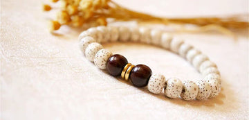 Starry Moon Bodhi Bracelet Holding White Jade Bodhi Root