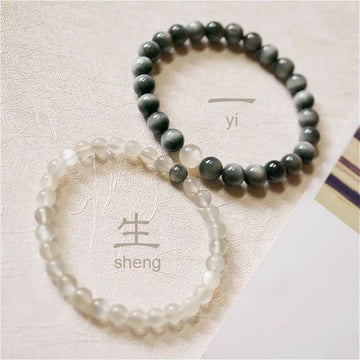 White Moonlight Stone Bracelet, niche design for couples