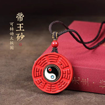 Zhu Sha Tai Chi Bagua Purple Gold Sand Pendant