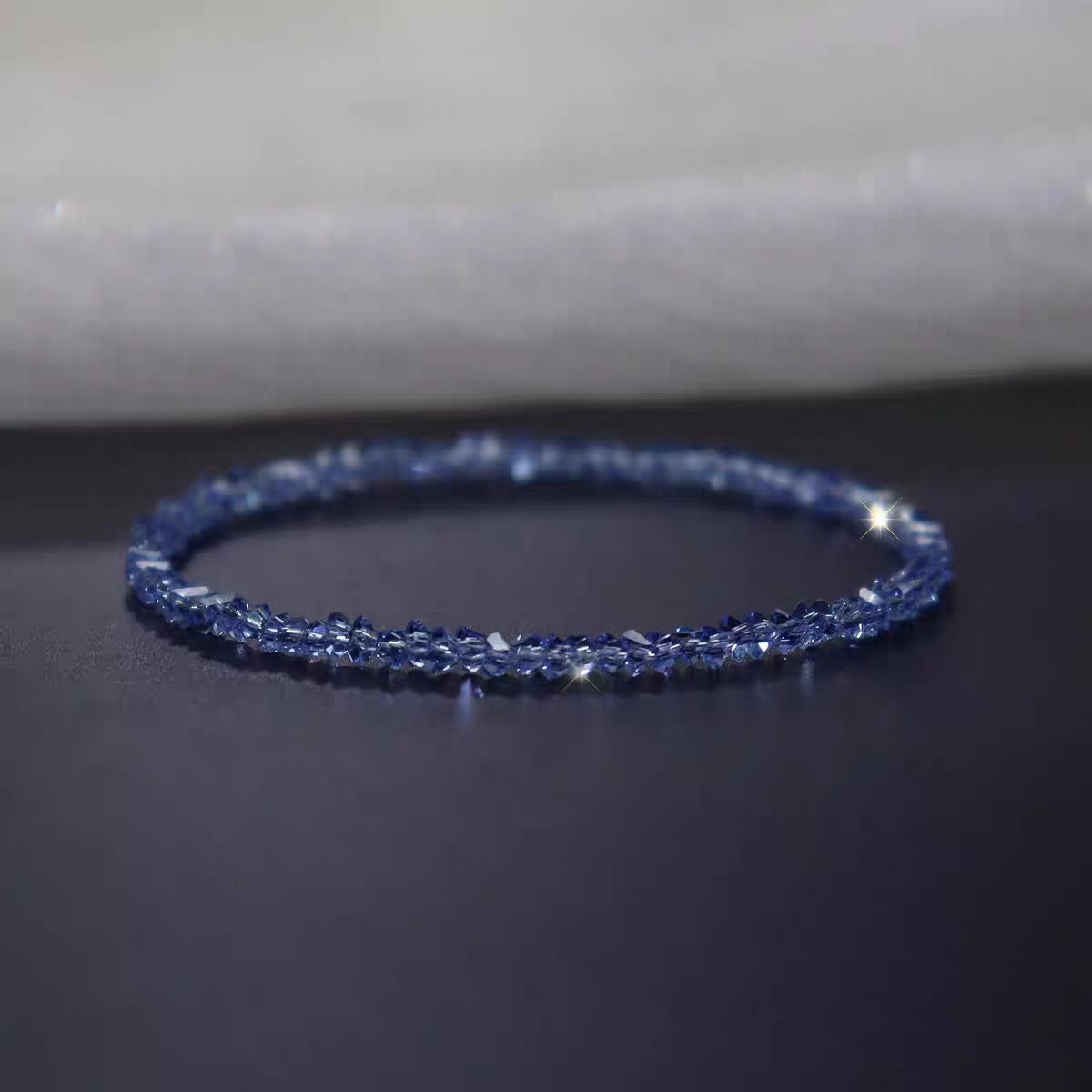 Super Flash Austria imported sea blue cut crystal gemstone bracelet