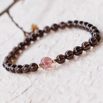 Natural tea crystal bracelet for women with a niche design, high-end and personalized cold style bracelet