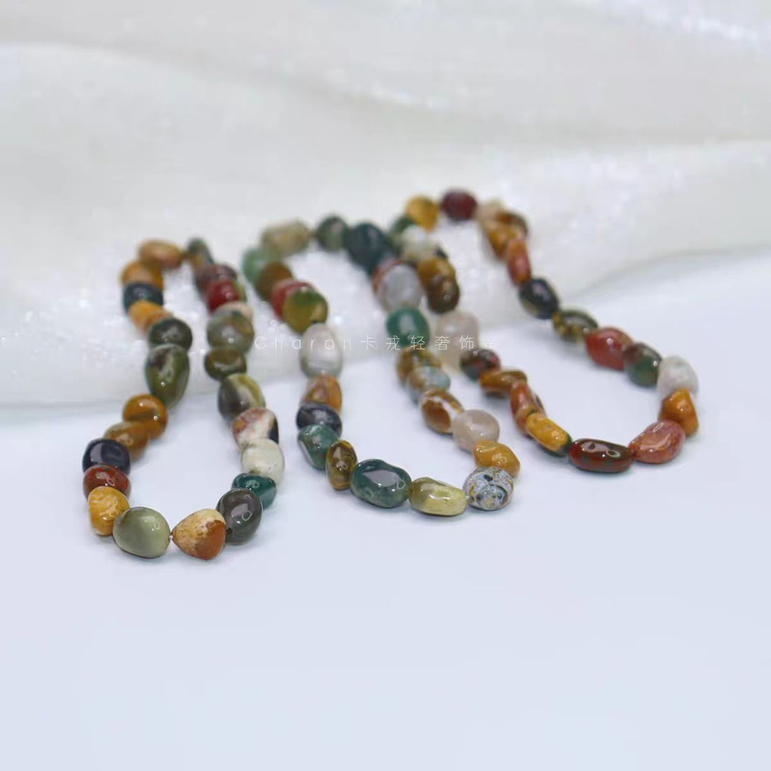 Natural ocean stone bracelet, women's candy colored bracelet