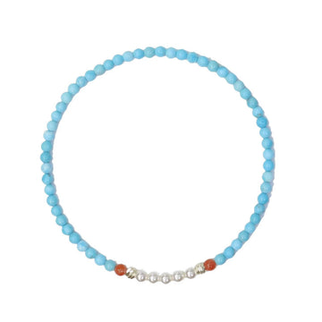 Natural blue-green turquoise bracelet, agate pearl bracelet