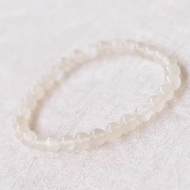 Natural white moonstone bracelet with ancient style