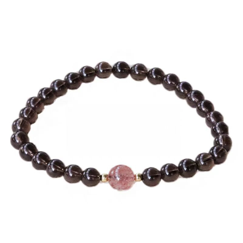 Natural tea crystal bracelet for women with a niche design, high-end and personalized cold style bracelet