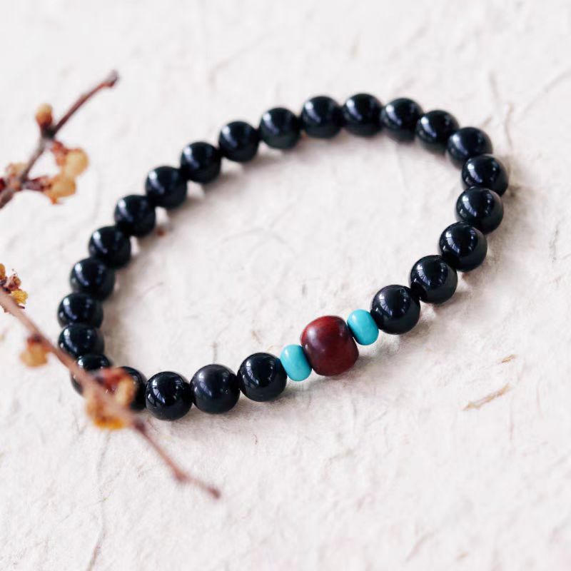Black Stone Natural Obsidian Bracelet