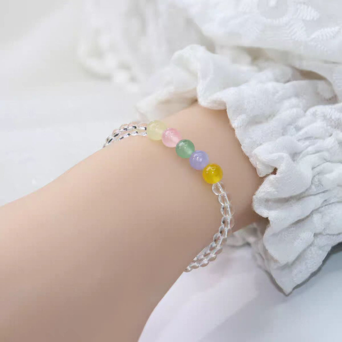 Charon Natural White Crystal Bracelet for Women
