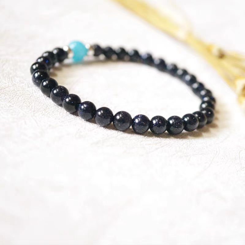 Blue sandstone bracelet for men and women