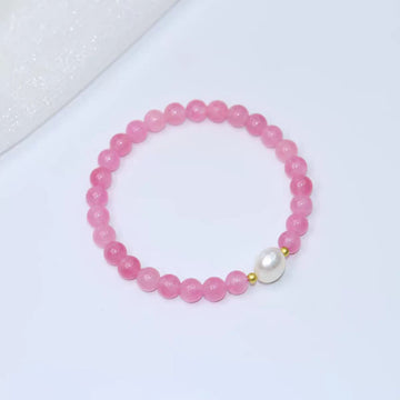 Charon Natural Pink Peach Blossom Jade Bracelet