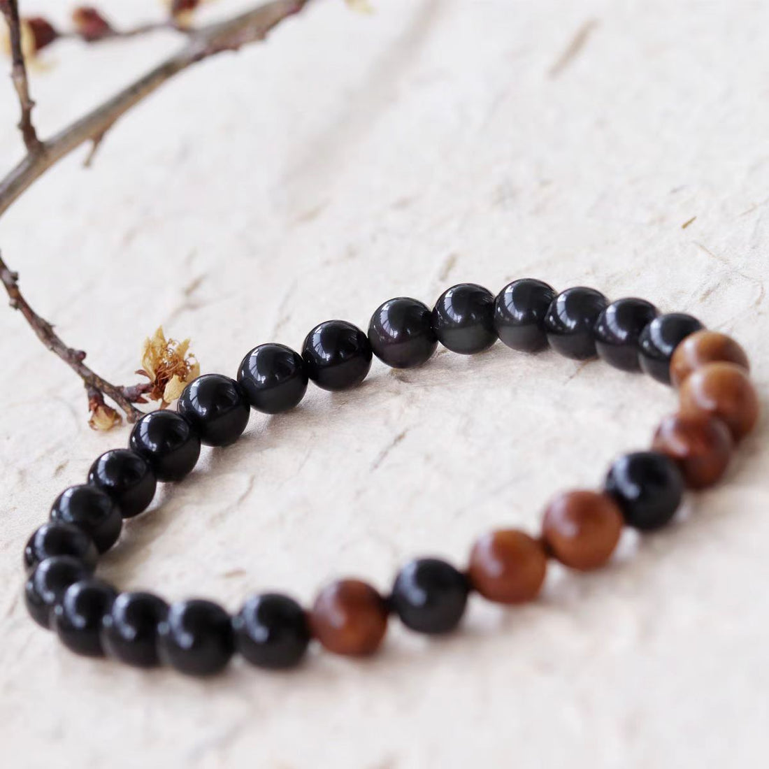 Natural Obsidian Bracelet for Men, Obsidian Bracelet for Women